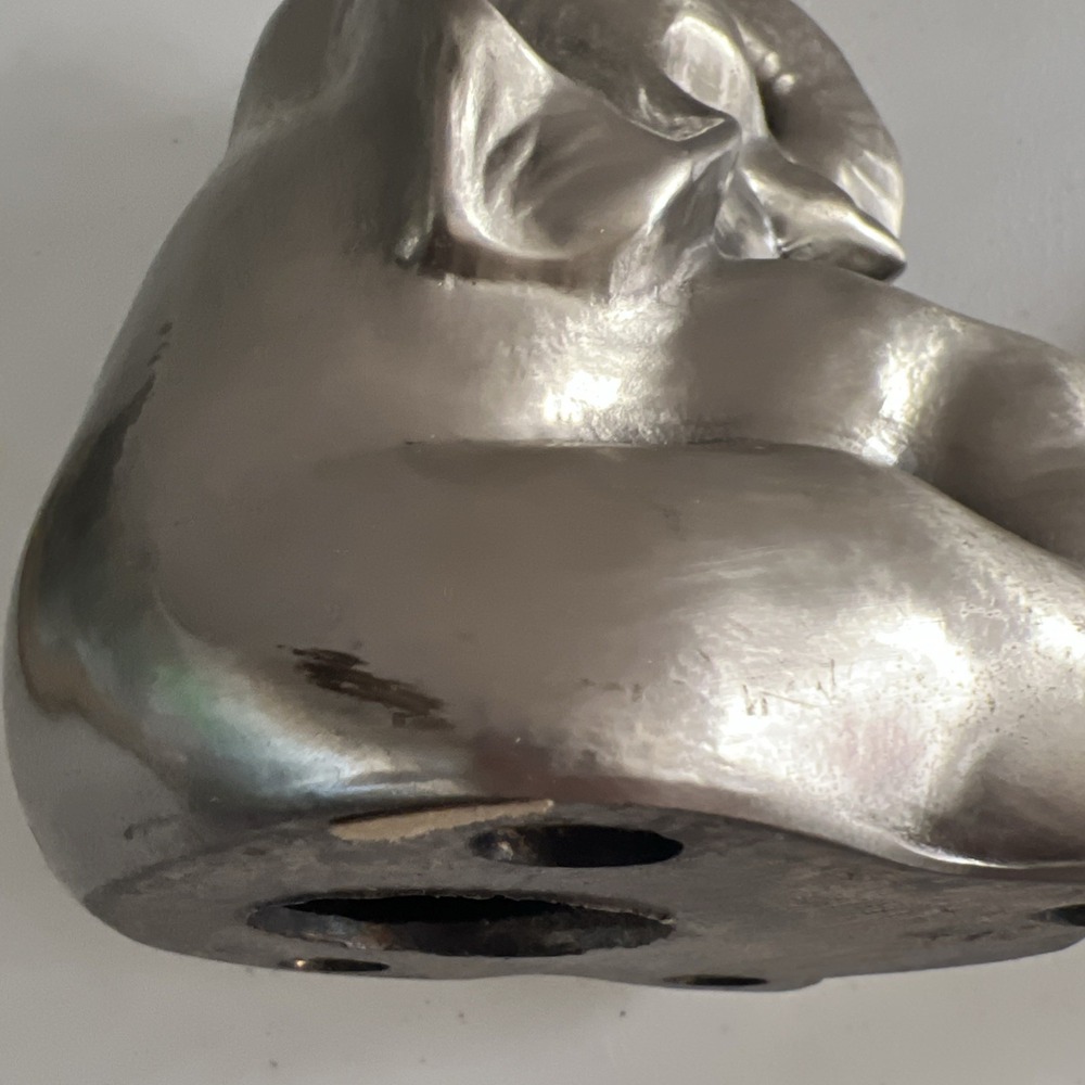 Vintage Silver Elephant Figurines Set of 2 Trunks Up Good Luck Statues-Bookends - Picture 11 of 11